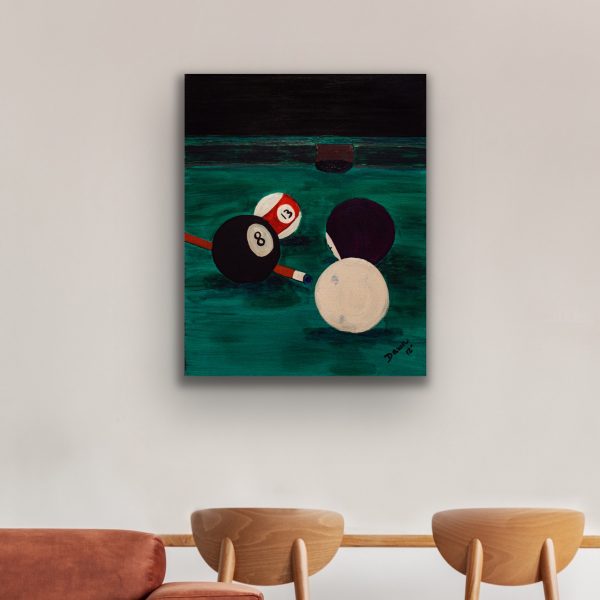 Behind the Eight Ball Acrylic Painting by Dawn M. Wayand