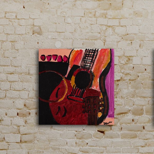 Broken Acoustic II Acrylic Painting by Dawn M. Wayand