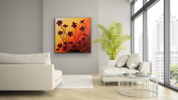 Poppies at Sunset Acrylic Painting by Dawn M. Wayand