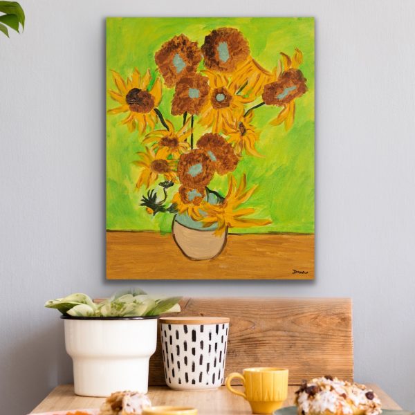 Sunflowers II Acrylic Painting by Dawn M. Wayand