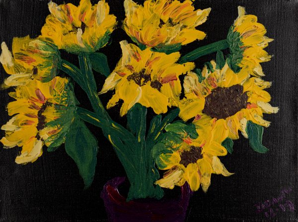 Sunflowers III Acrylic Painting by Dawn M. Wayand