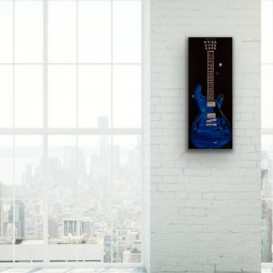 Ultramarine Electric Guitar I Acrylic & Mixed Media Painting by Dawn M. Wayand