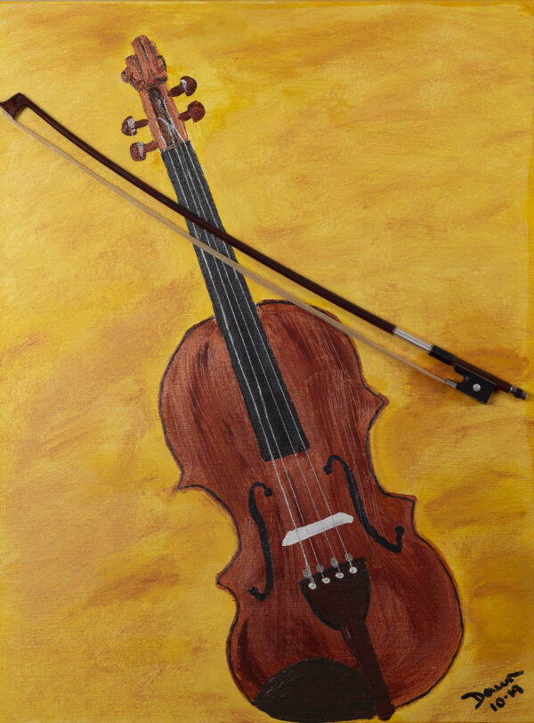 Violin II - Acrylic and Mixed Media Painting by Dawn M. Wayand