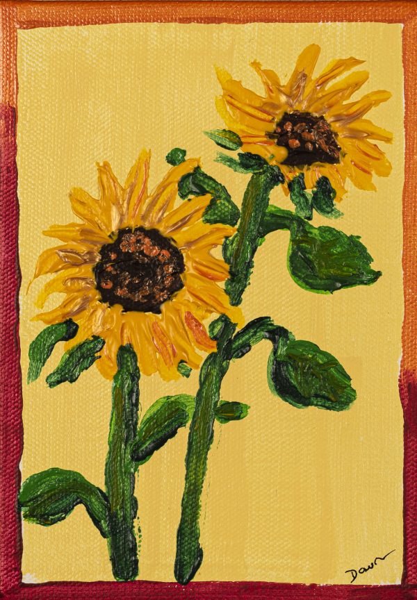 Sunflowers V Acrylic on Canvas Painting by Dawn M. Wayand