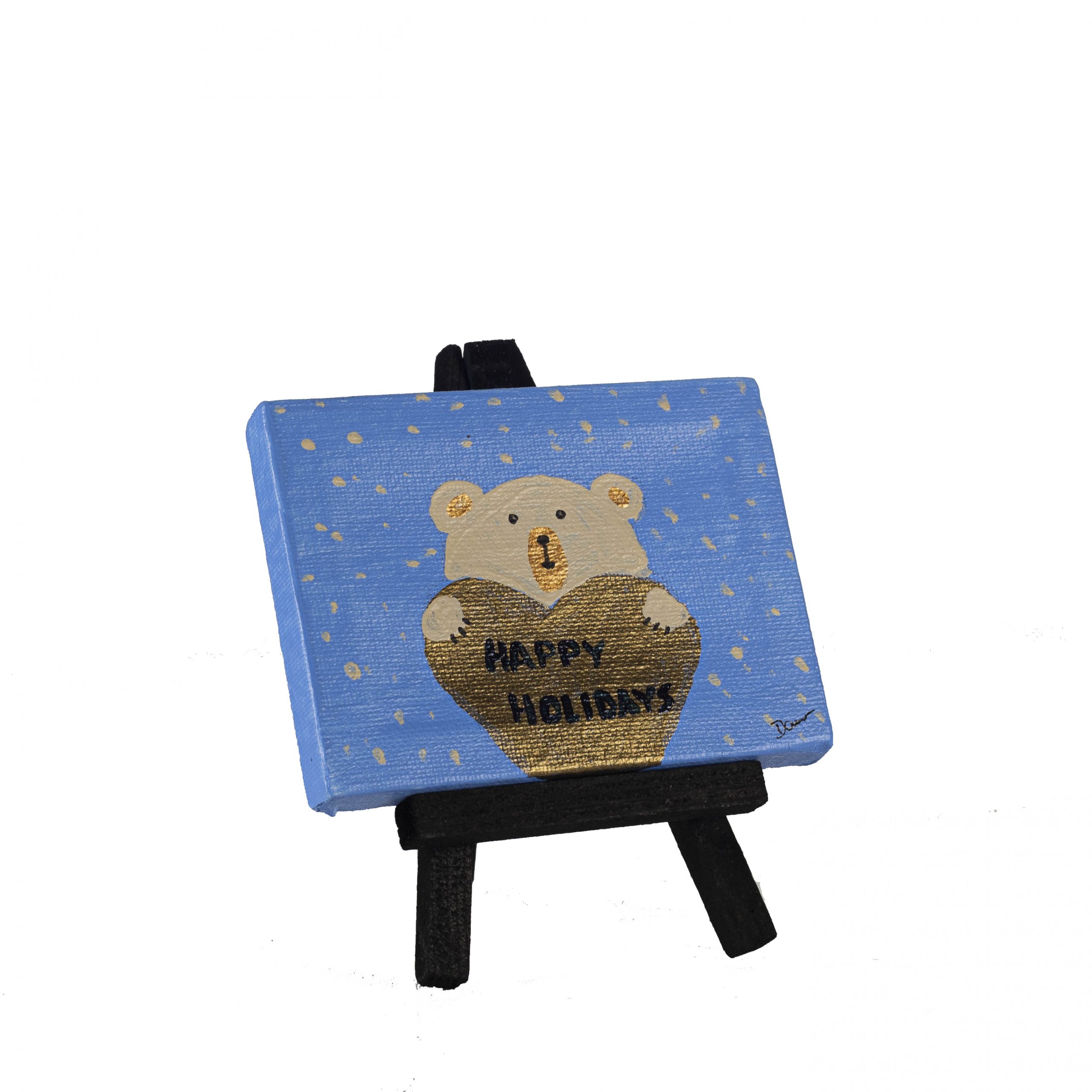 Happy Holidays Polar Bear I Acrylic Painting by Dawn M. Wayand