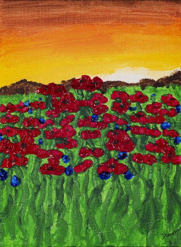 Poppies at Sunset II Acrylic Painting by Dawn M. Wayand