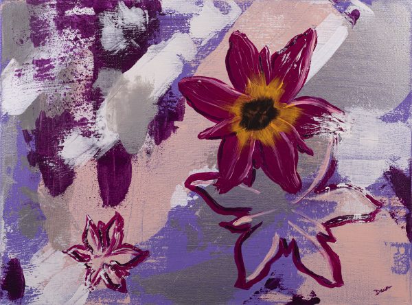 Shadowboxing Flowers I Acrylic Painting by Dawn M. Wayand