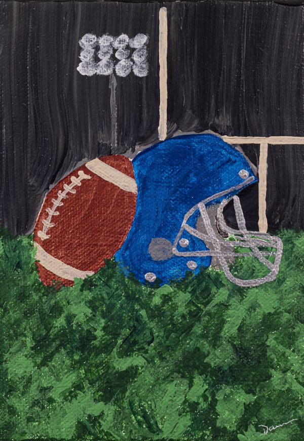 Football II Acrylic Painting by Dawn M. Wayand