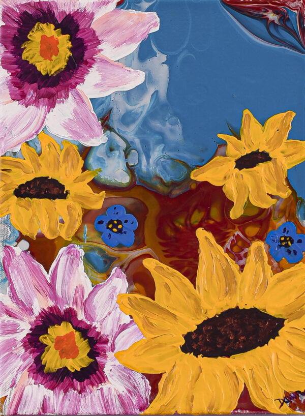 Floral Parade II Acrylic Painting by Dawn M. Wayand