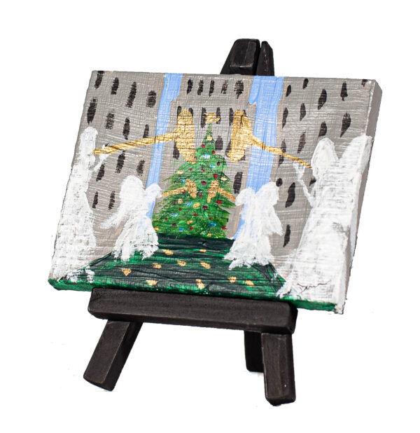 Holidays at Rockefeller Center I - Acrylic Painting by Dawn M. Wayand