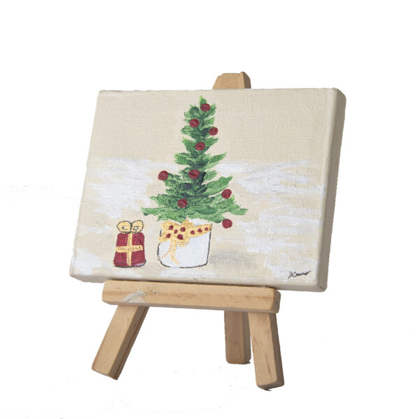 Holiday Tree Gift I - Acrylic Painting by Dawn M. Wayand